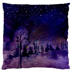 Winter Nights In The Forest Large Flano Cushion Case (two Sides) by ArtsyWishy