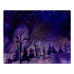 Winter Nights In The Forest Double Sided Flano Blanket (large) 