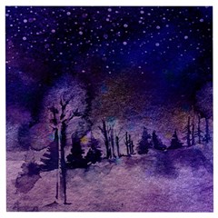 Winter Nights In The Forest Wooden Puzzle Square by ArtsyWishy