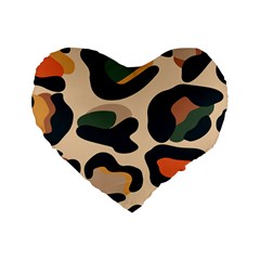 Exotic Leopard Skin Design Standard 16  Premium Heart Shape Cushions by ArtsyWishy