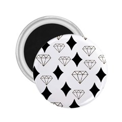 Black & Gold Diamond Design 2 25  Magnets by ArtsyWishy