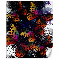 Butterfly Floral Pattern Canvas 11  X 14  by ArtsyWishy