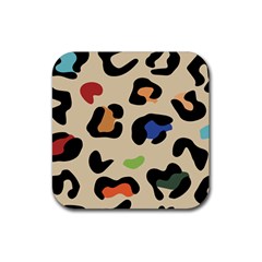 Animal Print Design Rubber Coaster (square)  by ArtsyWishy
