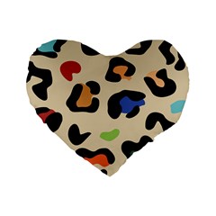 Animal Print Design Standard 16  Premium Flano Heart Shape Cushions by ArtsyWishy