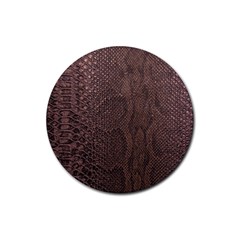 Leather Snakeskin Design Rubber Round Coaster (4 Pack)  by ArtsyWishy