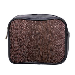 Leather Snakeskin Design Mini Toiletries Bag (two Sides)