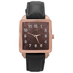 Leather Snakeskin Design Rose Gold Leather Watch  by ArtsyWishy