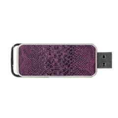 Purple Leather Snakeskin Design Portable Usb Flash (two Sides) by ArtsyWishy