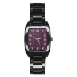 Purple Leather SnakeSkin Design Stainless Steel Barrel Watch Front