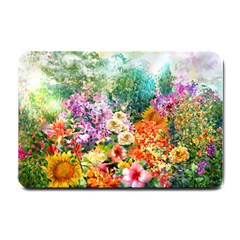 Forest Flowers  Small Doormat  by ArtsyWishy