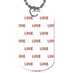 Flower Decorated Love Text Motif Print Pattern Dog Tag (one Side) by dflcprintsclothing