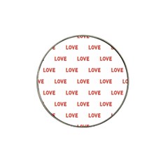 Flower Decorated Love Text Motif Print Pattern Hat Clip Ball Marker (4 Pack) by dflcprintsclothing