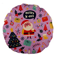 Merry Exmas Merry Exmas Large 18  Premium Round Cushions by designsbymallika