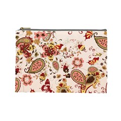 Red Floral Baatik Print Red Floral Baatik Print Cosmetic Bag (large)