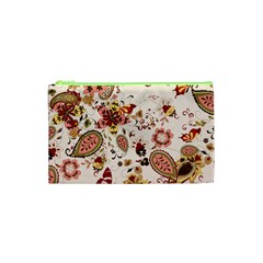 Red Floral Baatik Print Red Floral Baatik Print Cosmetic Bag (XS)