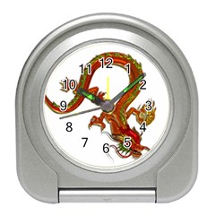 Dragon Art Glass Metalizer China Travel Alarm Clock by HermanTelo