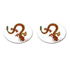 Dragon Art Glass Metalizer China Cufflinks (oval) by HermanTelo