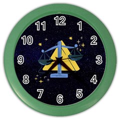 Horoscope Libra Astrology Zodiac Color Wall Clock