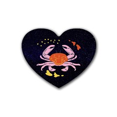 Zodiac Cancer Horoscope Astrology Symbol Rubber Coaster (heart)  by Alisyart