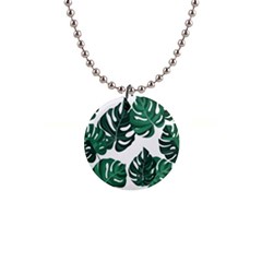 Illustrations Monstera Leafes 1  Button Necklace