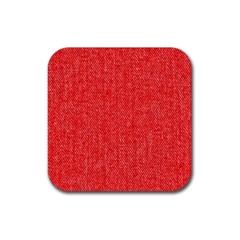 Red Denim Design  Rubber Coaster (Square) 