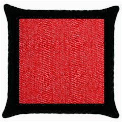 Red Denim Design  Throw Pillow Case (black) by ArtsyWishy