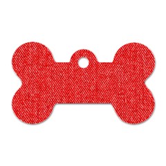 Red Denim Design  Dog Tag Bone (one Side) by ArtsyWishy