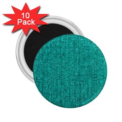 Green Denim 2 25  Magnet (10 Pack) by ArtsyWishy