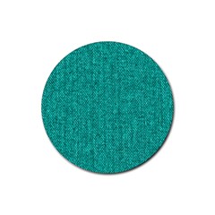 Green Denim Rubber Round Coaster (4 Pack) by ArtsyWishy