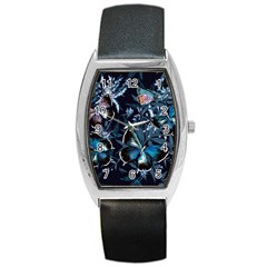 Beautiful Blue Butterflies  Barrel Style Metal Watch by ArtsyWishy