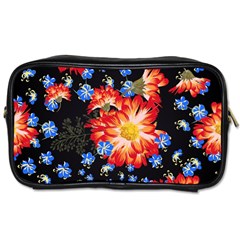 Orange And Blue Chamomiles Design Toiletries Bag (one Side) by ArtsyWishy