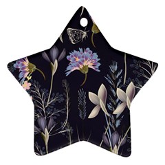 Butterflies and Flowers Painting Ornament (Star)