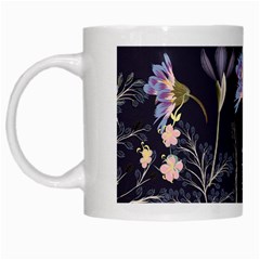 Butterflies And Flowers Painting White Mugs by ArtsyWishy