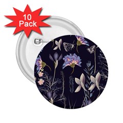 Butterflies and Flowers Painting 2.25  Buttons (10 pack) 