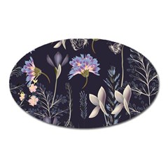 Butterflies and Flowers Painting Oval Magnet