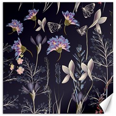 Butterflies And Flowers Painting Canvas 16  X 16 