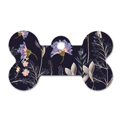 Butterflies And Flowers Painting Dog Tag Bone (two Sides) by ArtsyWishy