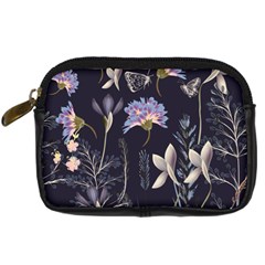 Butterflies and Flowers Painting Digital Camera Leather Case