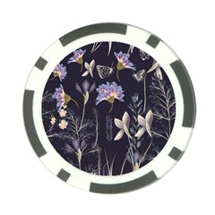 Butterflies and Flowers Painting Poker Chip Card Guard (10 pack)