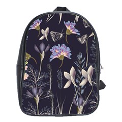 Butterflies And Flowers Painting School Bag (large) by ArtsyWishy