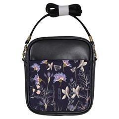 Butterflies and Flowers Painting Girls Sling Bag