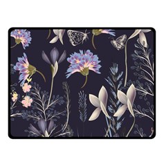 Butterflies and Flowers Painting Fleece Blanket (Small)