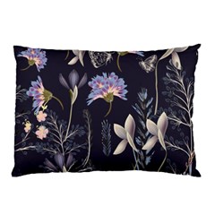 Butterflies And Flowers Painting Pillow Case (two Sides) by ArtsyWishy