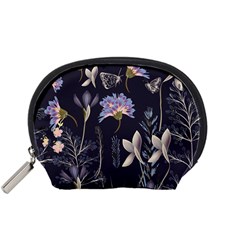 Butterflies And Flowers Painting Accessory Pouch (small) by ArtsyWishy