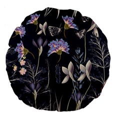 Butterflies and Flowers Painting Large 18  Premium Flano Round Cushions