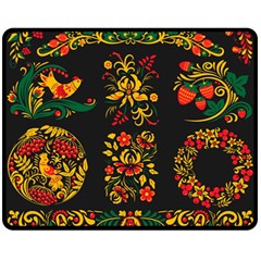 Russian Khokhloma Fleece Blanket (medium)  by goljakoff