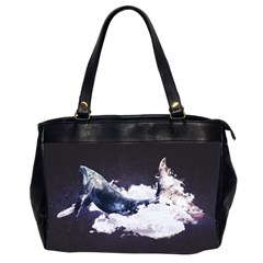 Blue Whale Dream Oversize Office Handbag (2 Sides) by goljakoff