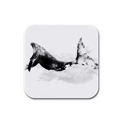 Blue Whale Dream Rubber Square Coaster (4 Pack)  by goljakoff