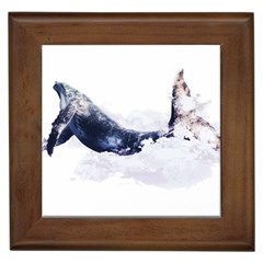 Blue Whale Dream Framed Tile