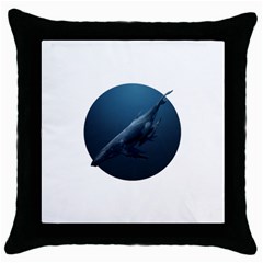 Whales Throw Pillow Case (black) by goljakoff